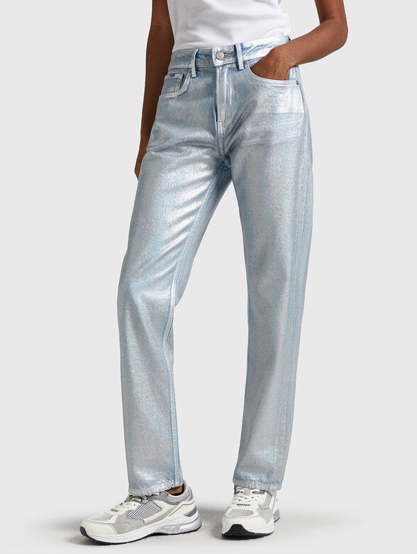 Jeans with metallic effect - 0