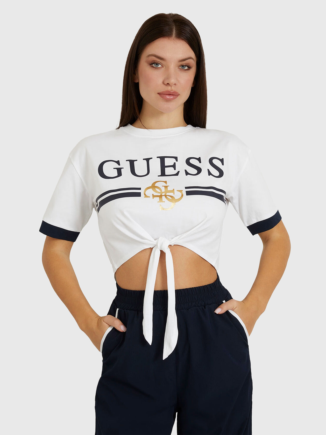 Guess crop top logo cheap