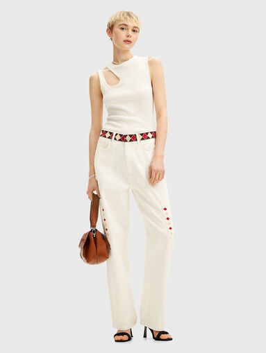 Cargo jeans with embroideries - 5