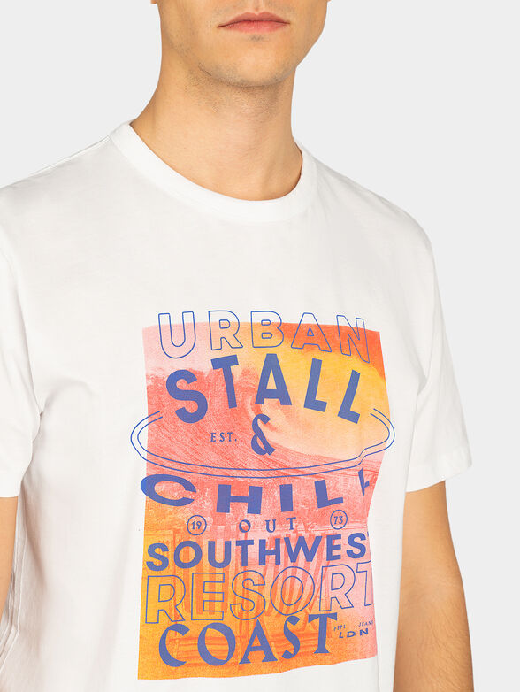 MELVILLE white T-shirt with print  - 4