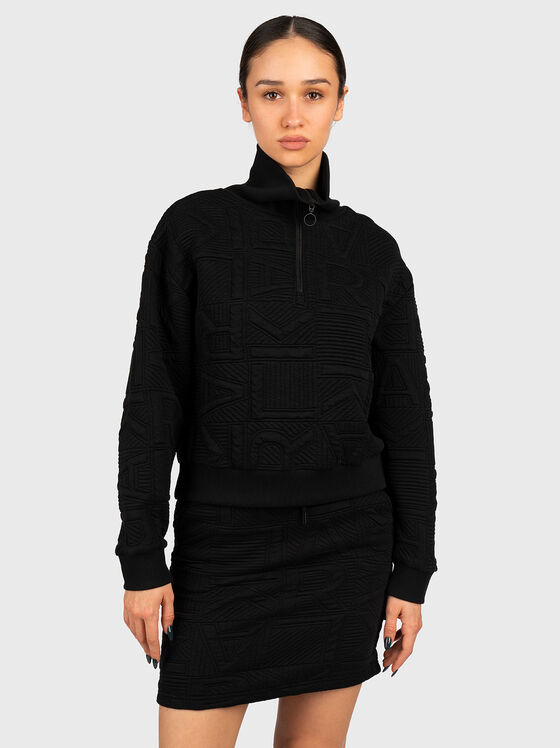 Black sweatshirt with zip  - 1