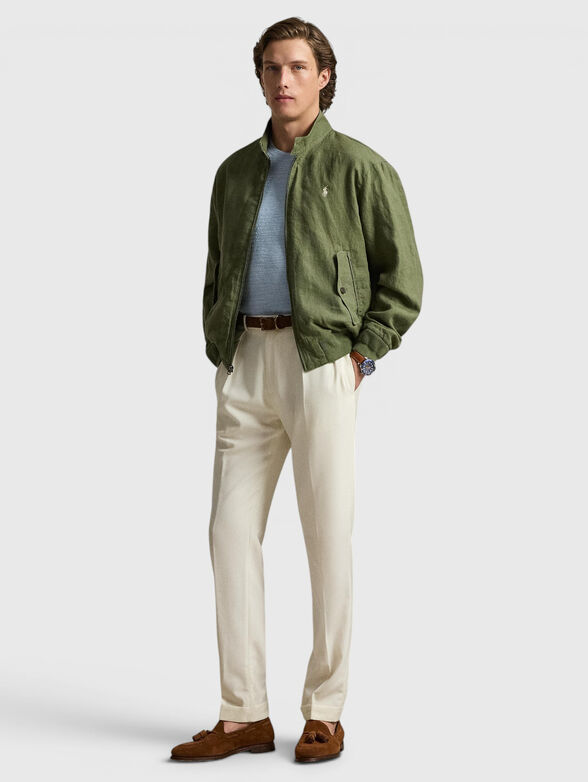 Linen jacket with logo detail - 2