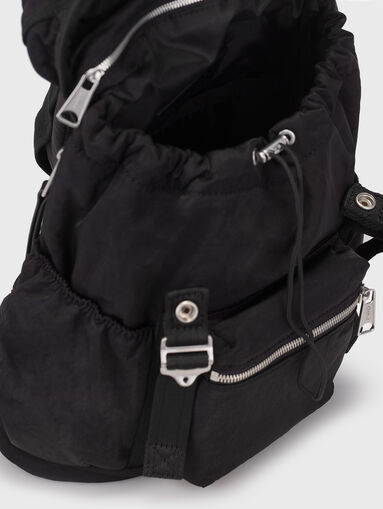 Black backpack with logo detail  - 5