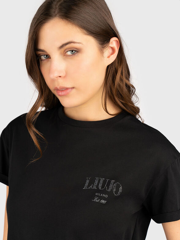 Cotton T-shirt with oval neckline - 4