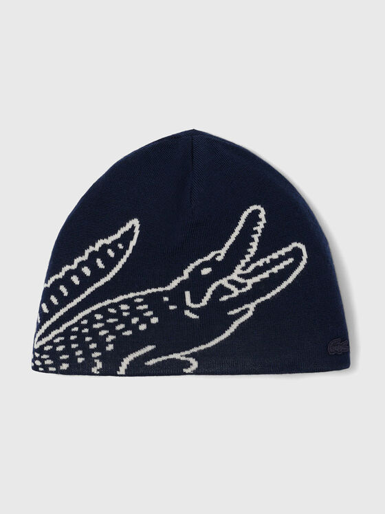 Тъмносиня шапка с лого акцент  - 1