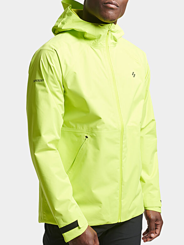 Black waterproof jacket with zip and hood - 4