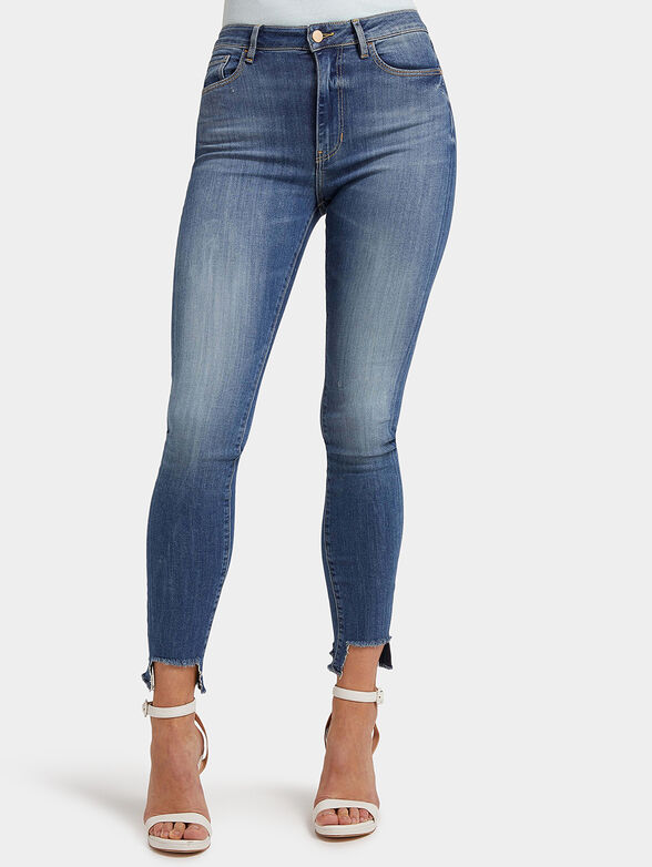 Blue jeans with unfinished hem - 1