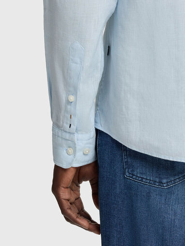 Linen shirt in blue color - 5