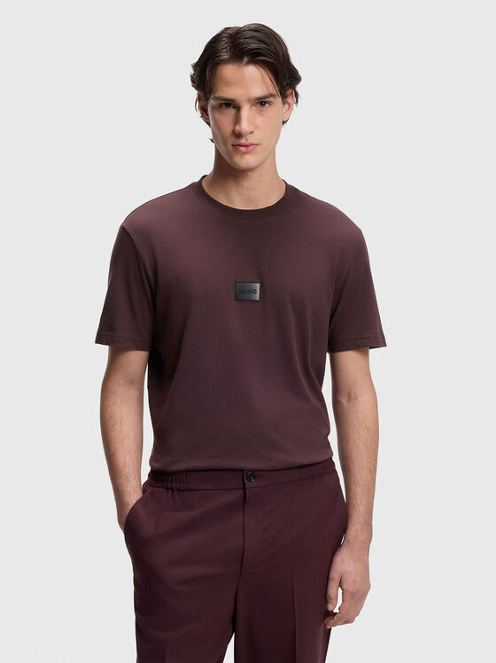 Тениска с овално деколте и фронтално лого - 1