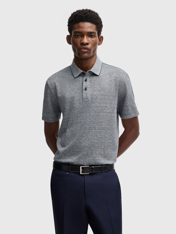 Cotton polo shirt with short sleeves and buttons - 1