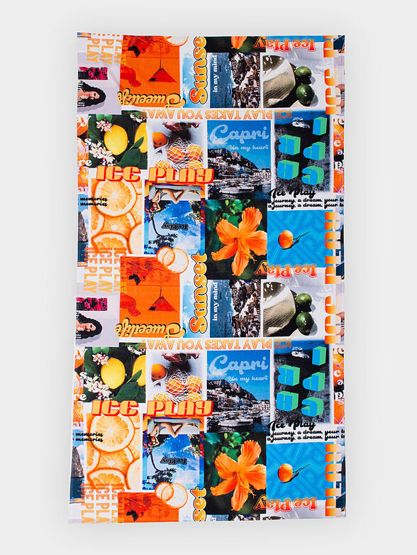 Beach towel with multicolor print - 1