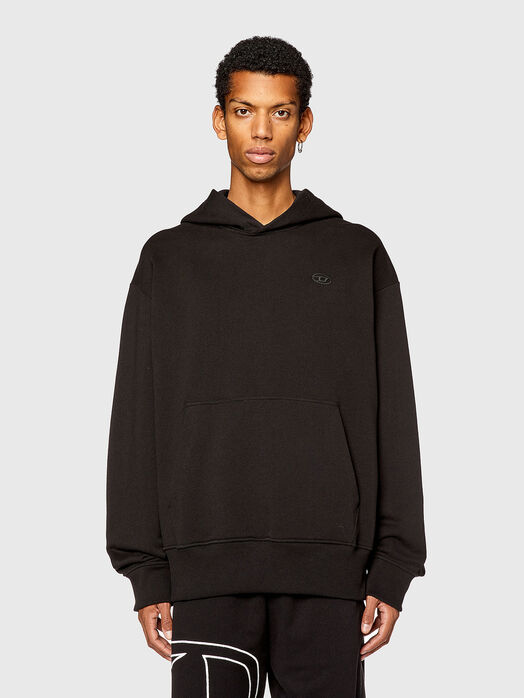 Logo-embroidered black sweatshirt 