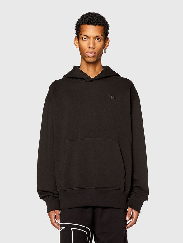 Logo-embroidered black sweatshirt  - 1