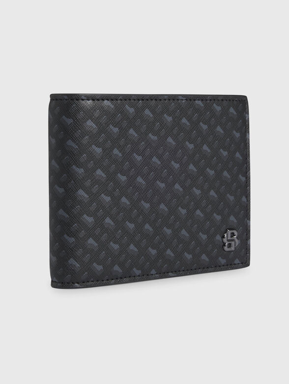 Leather wallet with logo print - 1