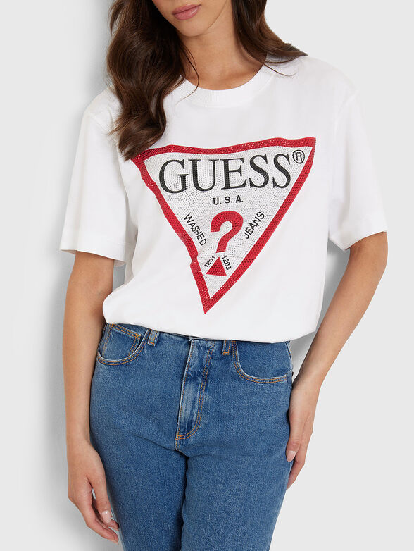 Black T-shirt with triangular logo  - 4