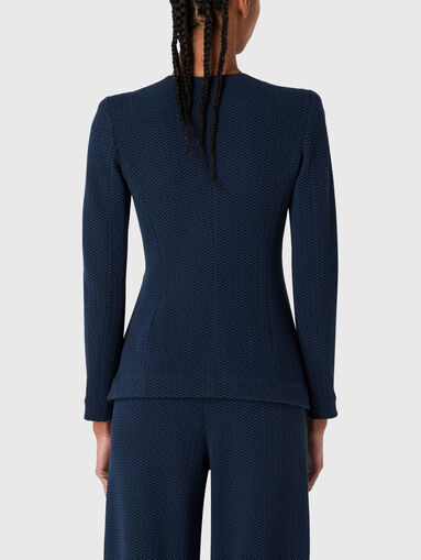 Slim blazer with oval neckline - 3