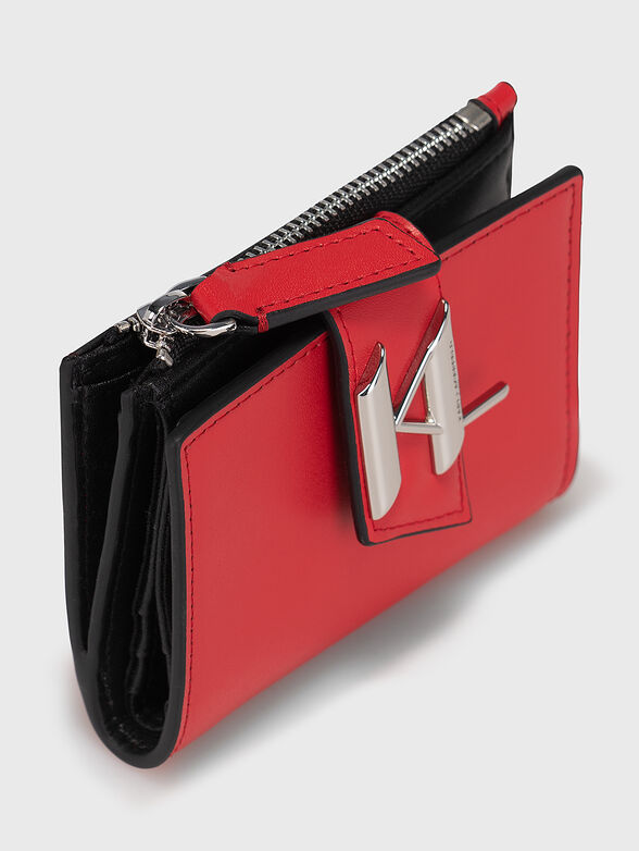 Black leather blend purse with logo element  - 4