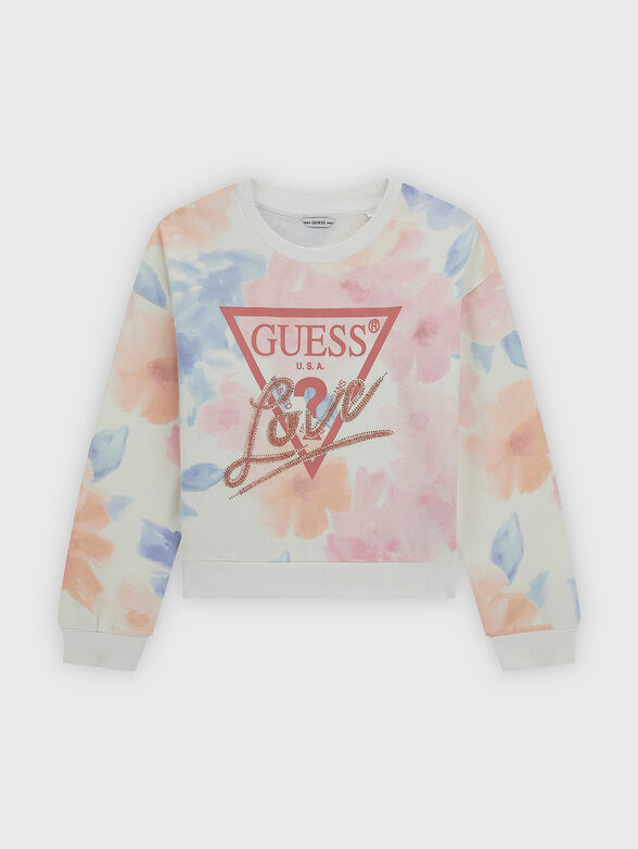Cotton sweatshirt with floral print - 1