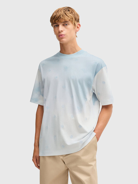 Cotton T-shirt with logo embroideries - 1
