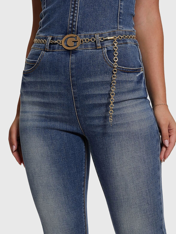 G-BELT denim jumpsuit - 4