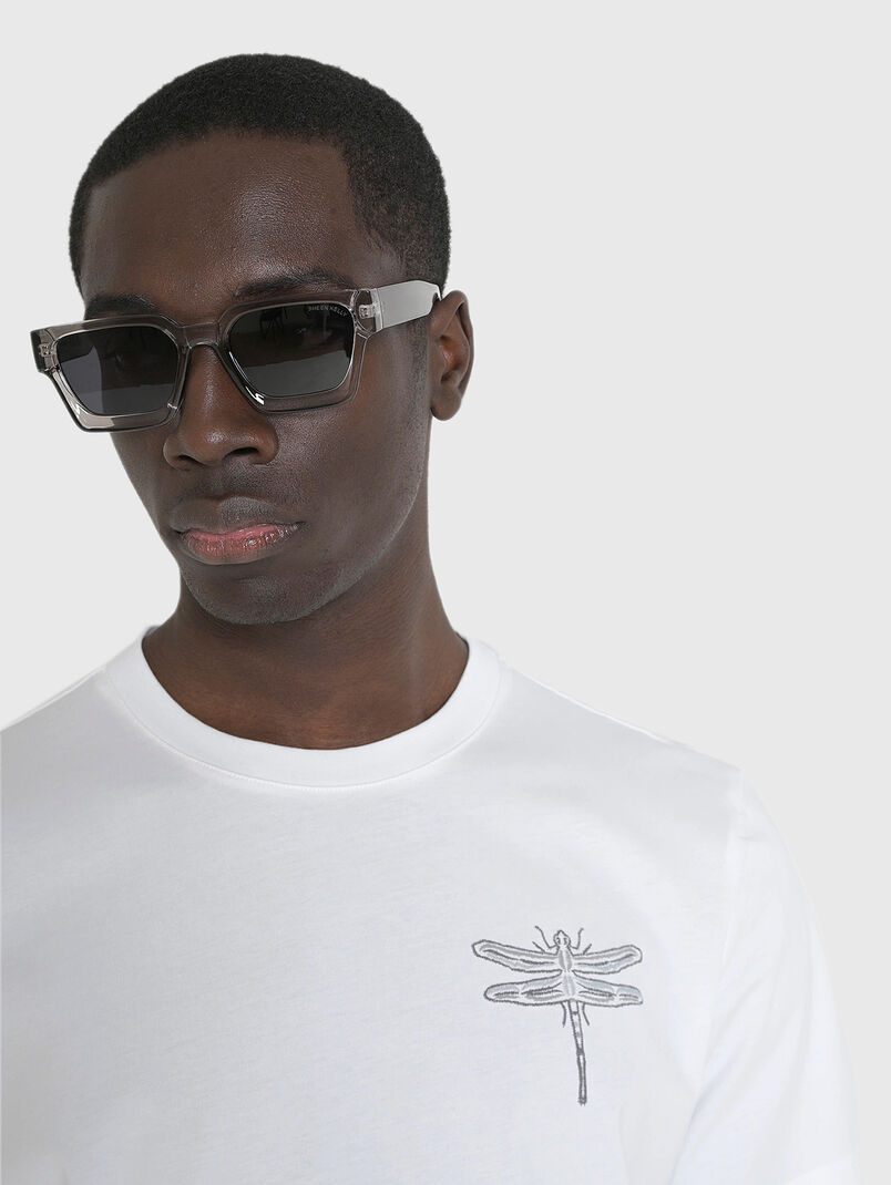 Cotton T-shirt with oval neckline - 3