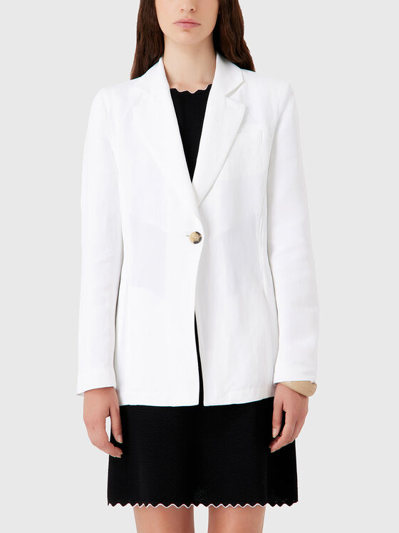 Linen blend blazer - 1