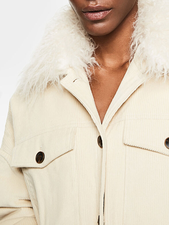 KATY jacket with faux fur collar - 4