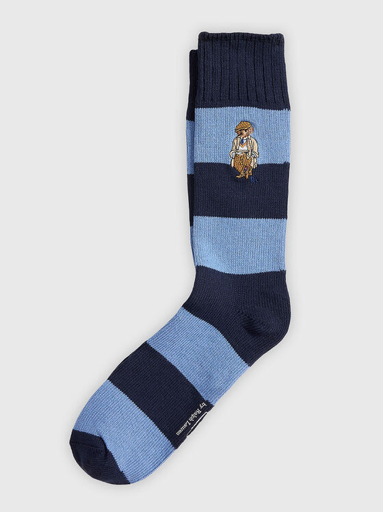 Раирани чорапи от вълнен бленд Polo Bear  - 1