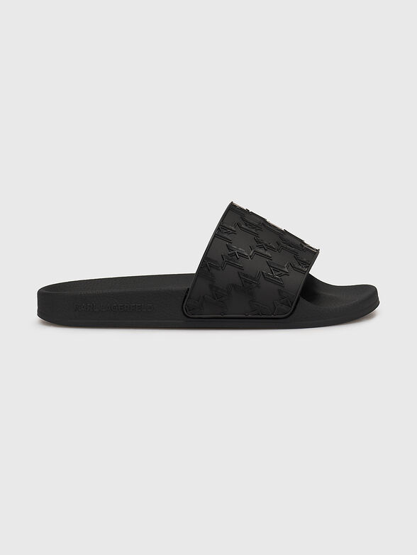 KONDO black beach slides with monogram embossed - 1