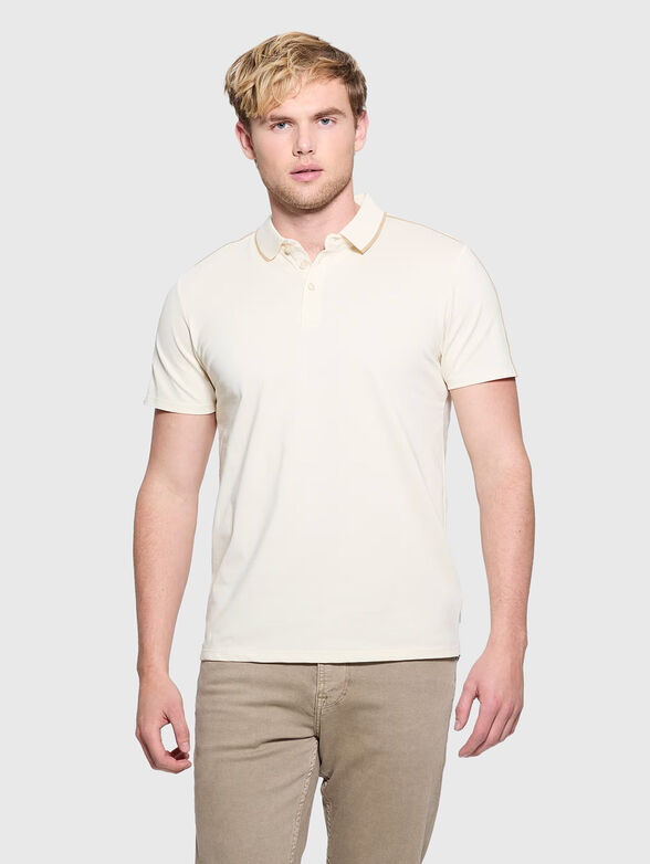 Black cotton polo shirt with details - 1