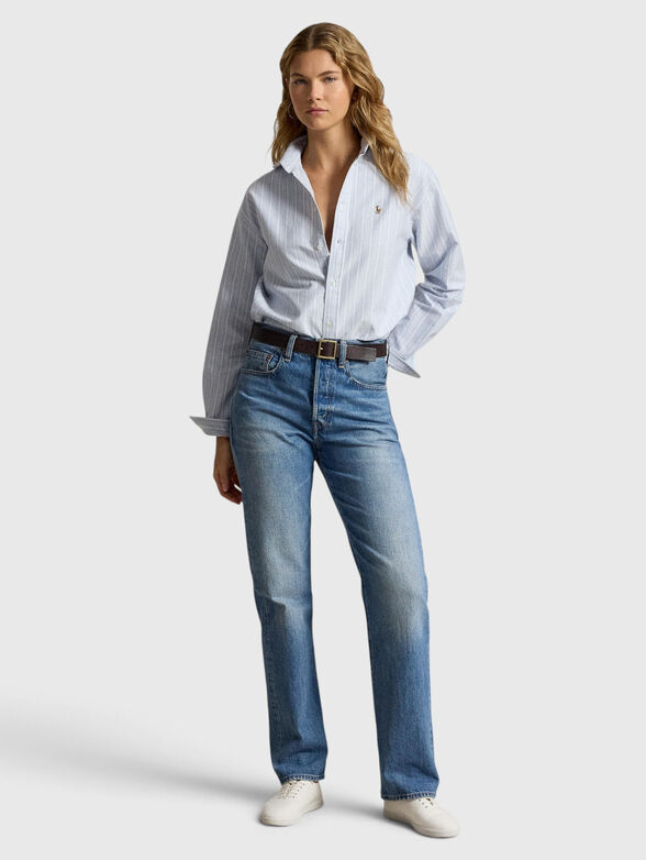 Striped shirt with embroidered logo - 2