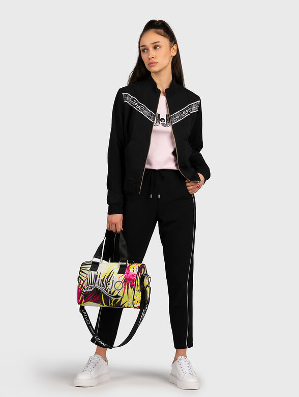 Black T-shirt with applied rhinestones - 2