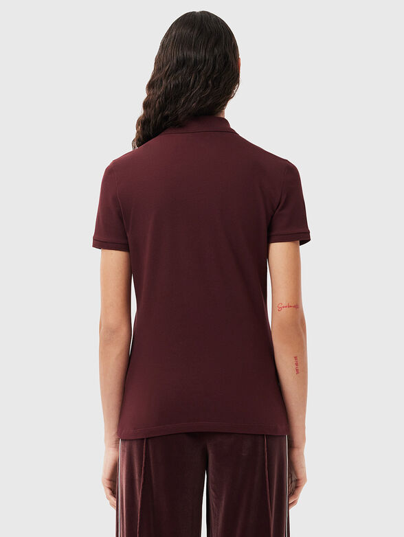 Burgundy cotton polo shirt - 3