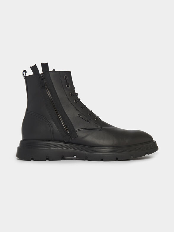 DODGE leather аnkle boots with zip and laces - 0