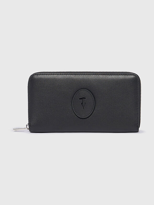 Leather wallet with accent logo - 1