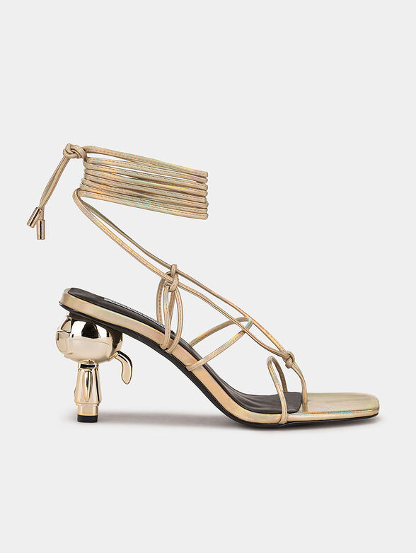 IKON HEEL gold sandals with accent heel  - 1