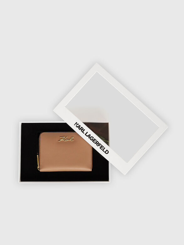 Leather wallet with logo - 4