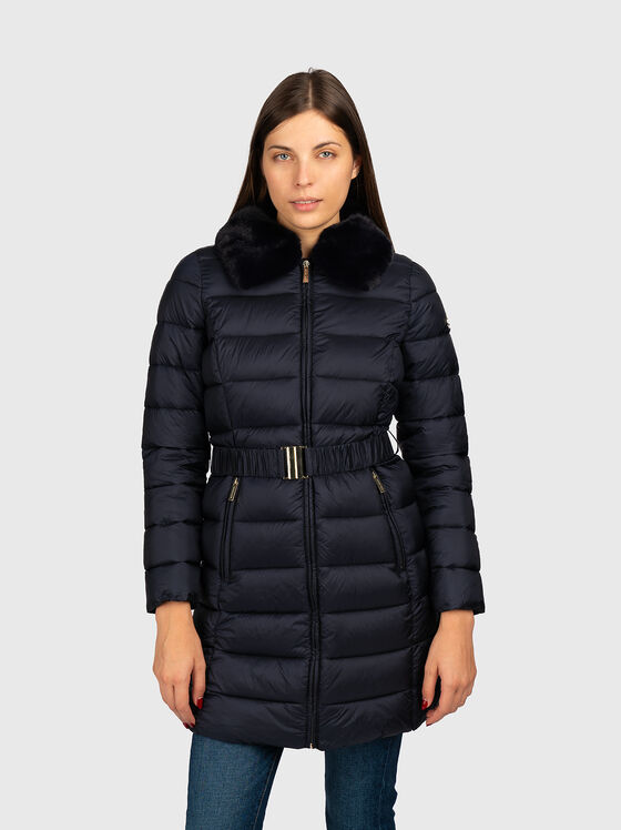 Quilted jacket with belt - 1