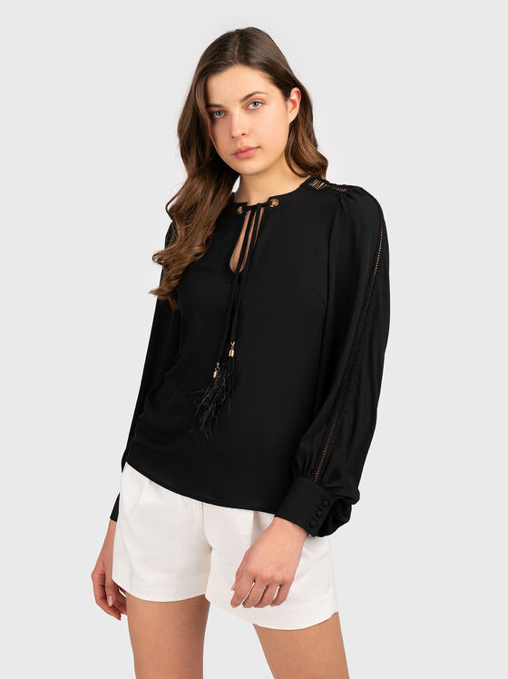 V-neck crepe blouse - 1