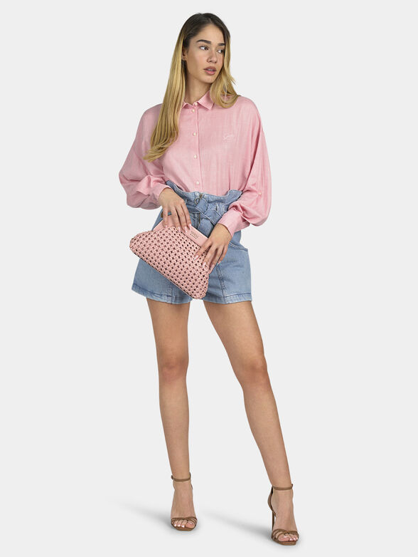 CECILY pink shirt with logo detail - 2