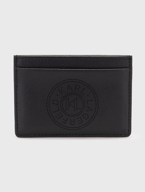 Leather cardholder with logo detail - 1