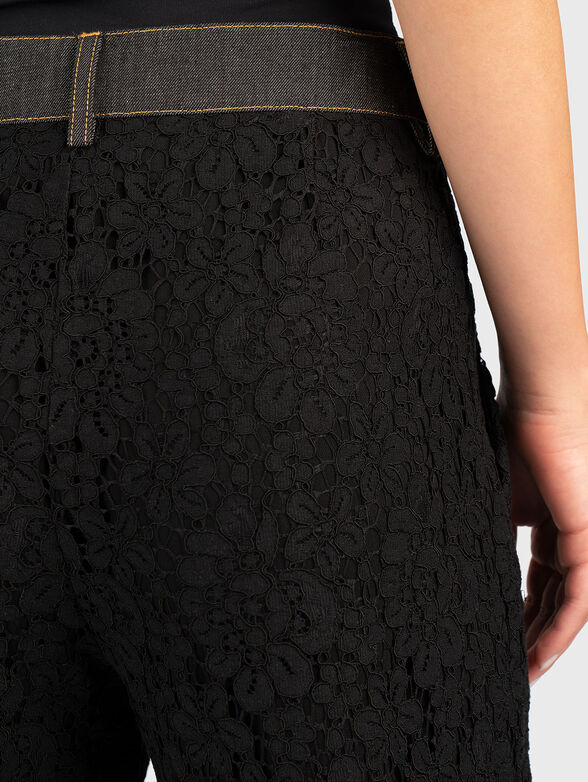 High waisted lace trousers - 4