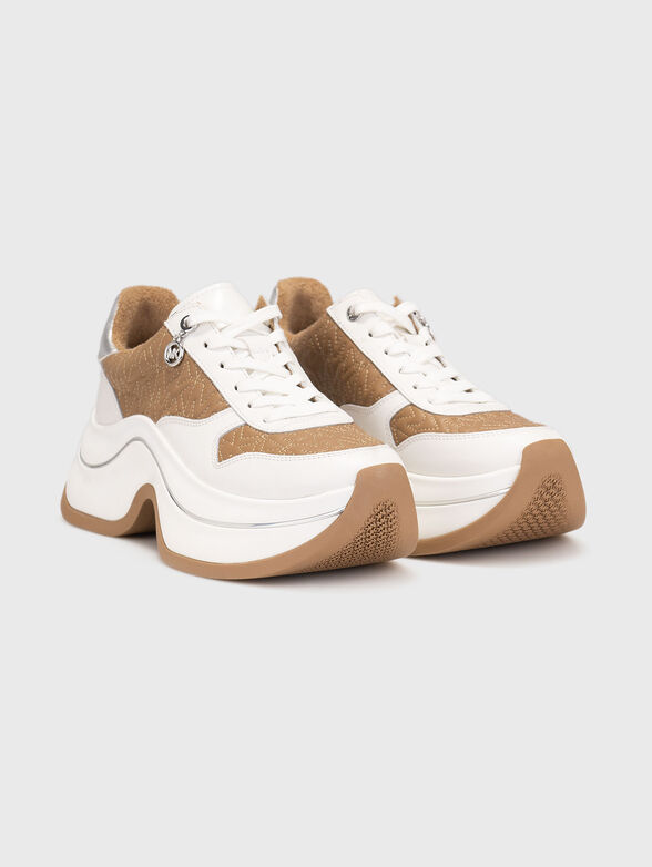 ARLA logo embroidery leather sneakers - 2