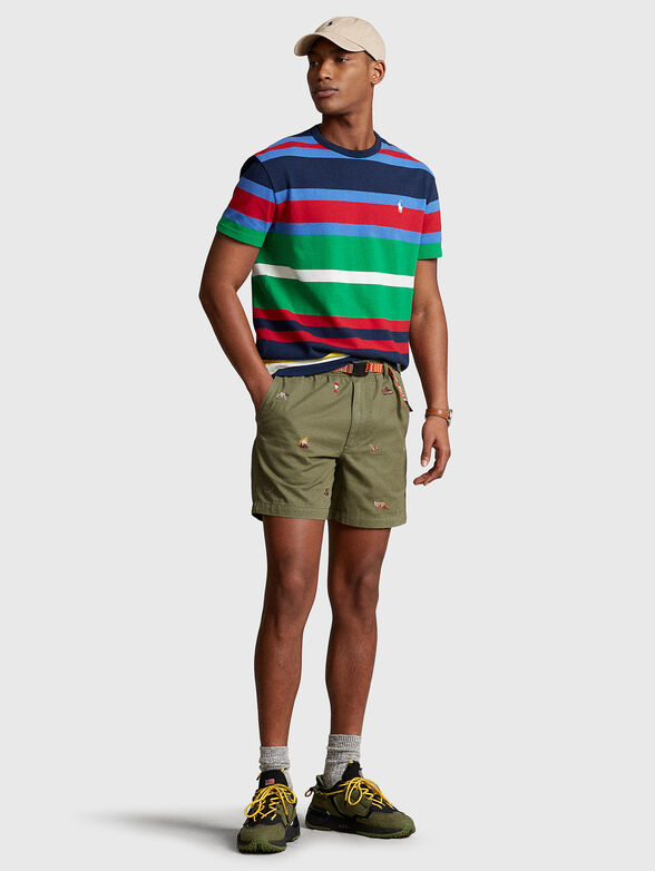 T-shirt with striped multicolour print - 2