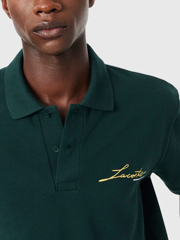 Cotton polo shirt with 3D logo brand - 4