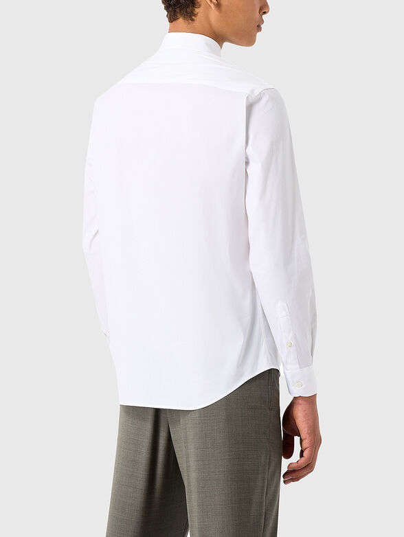 Dark blue cotton blend shirt - 3