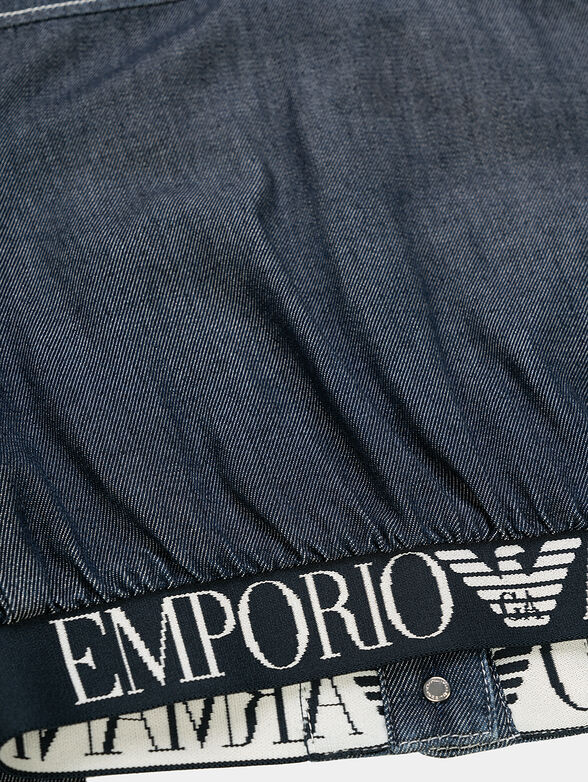 Denim jacket with logo band - 4