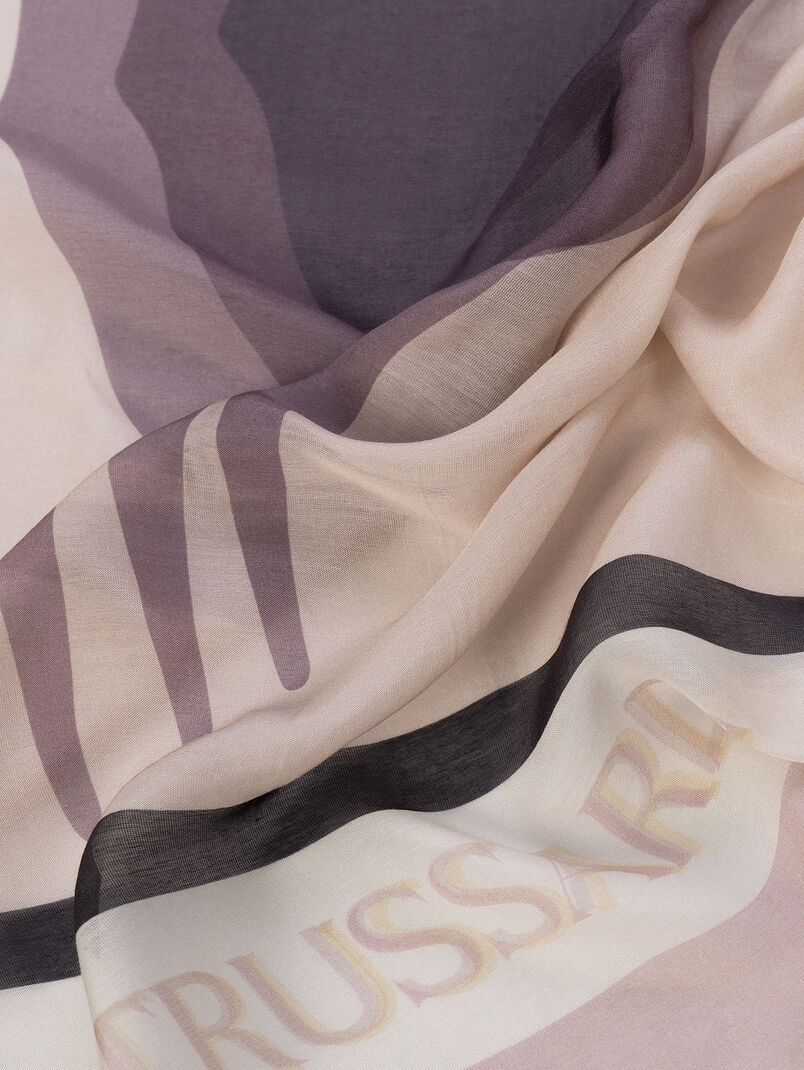 Silk blend logo scarf - 3