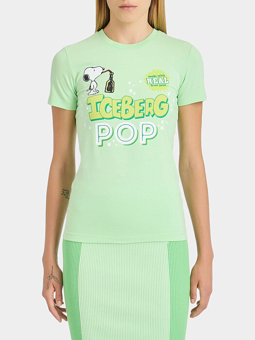 Green T-shirt with Snoopy print