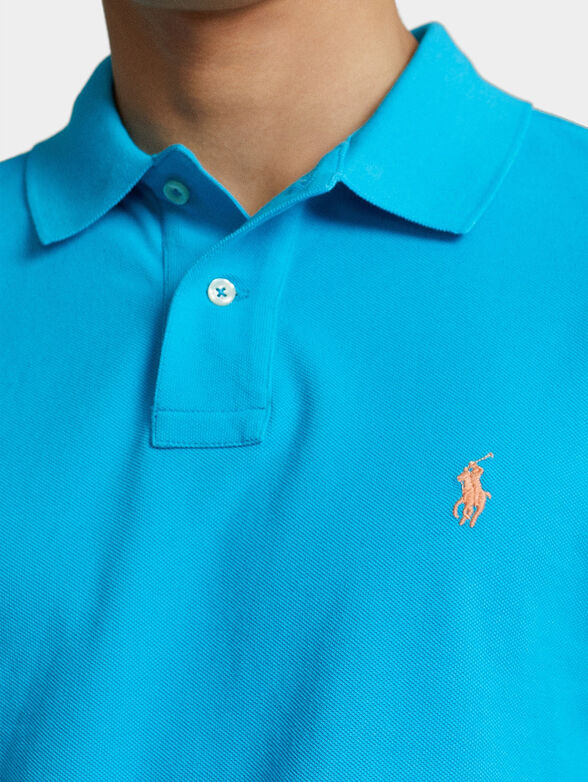 Polo shirt in blue color with logo embroidery - 4